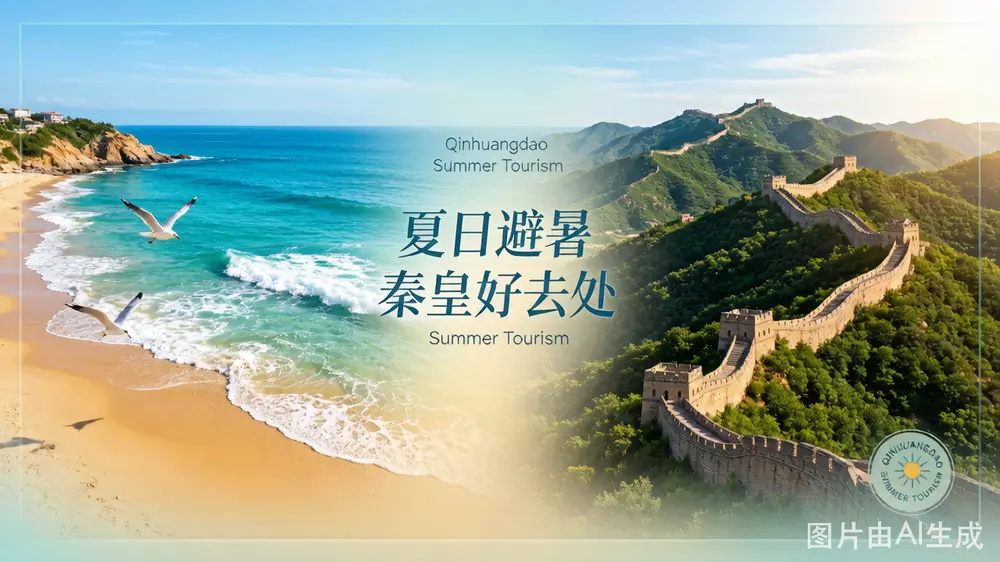 秦皇岛金色海滩全景